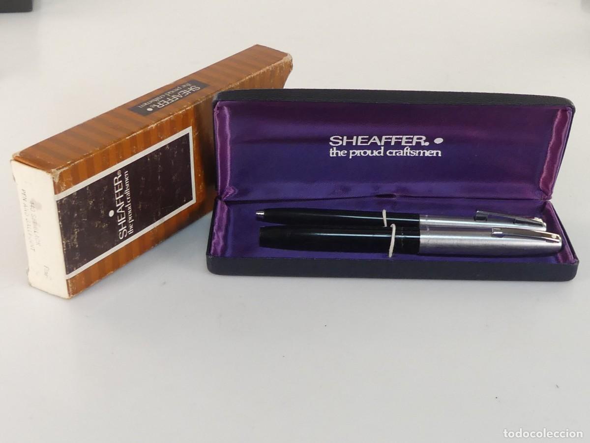 Plumas de tinta permanente antigas: JUEGO DE PLUMA ESTILOGRAFICA Y BOLIGRAFO SHEAFFER EN ESTUCHE