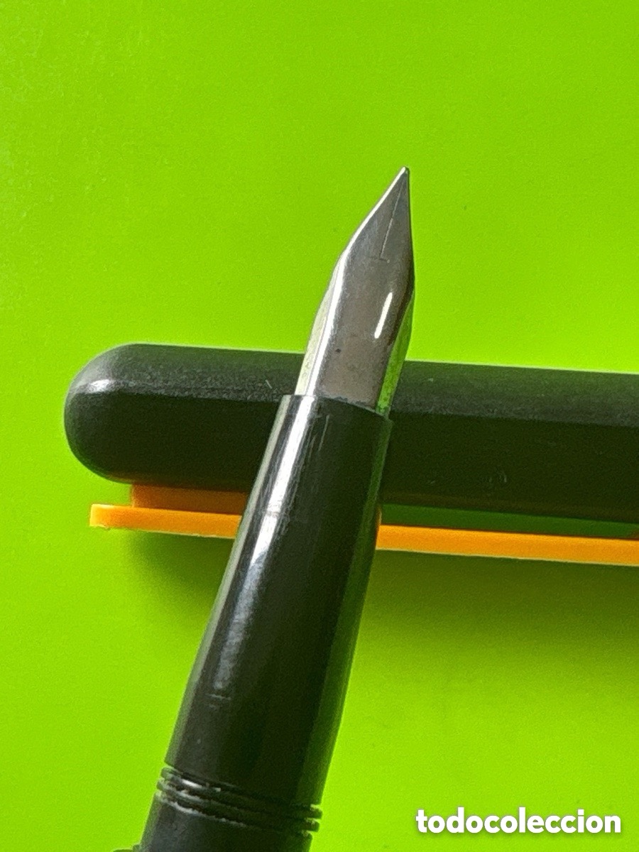 Plumas estilogr&aacute;ficas antiguas: Pluma negra y naranja estilo Lamy (A23) - Foto 4