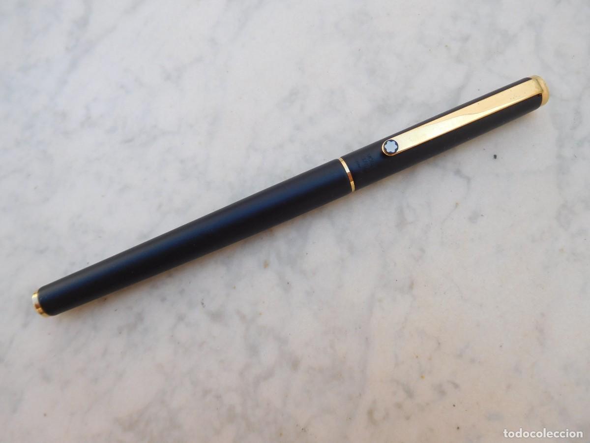 Plumas estilogr&aacute;ficas antiguas: Pluma estilogr&aacute;fica Montblanc slim line laca negra