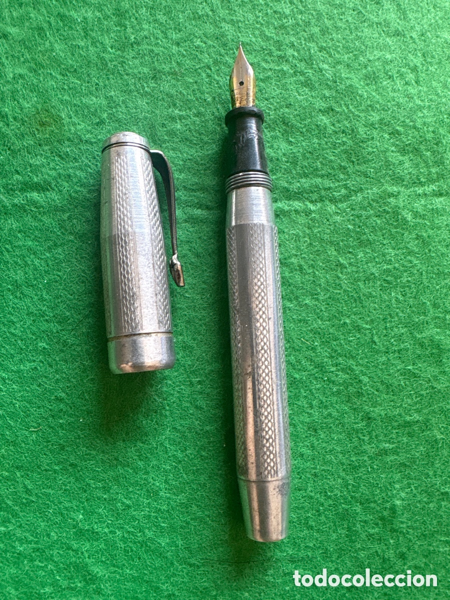 Alte F&uuml;llfederhalter: Antigua pluma Warranted USA (A5)