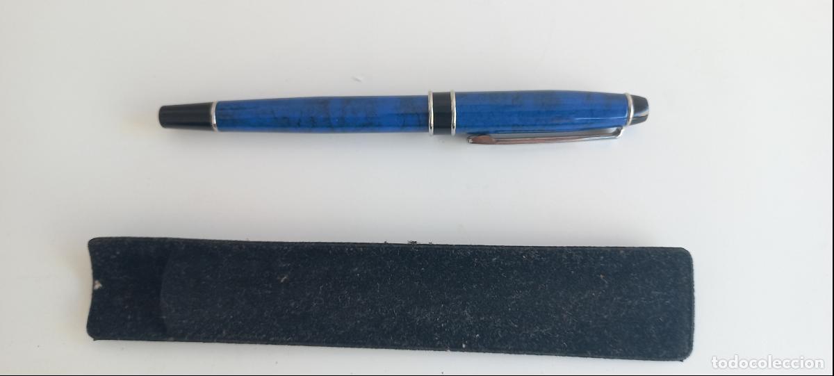 Plumas estilogr&aacute;ficas antiguas: Pluma Iridium Point, de colecci&oacute;n, de color azul.