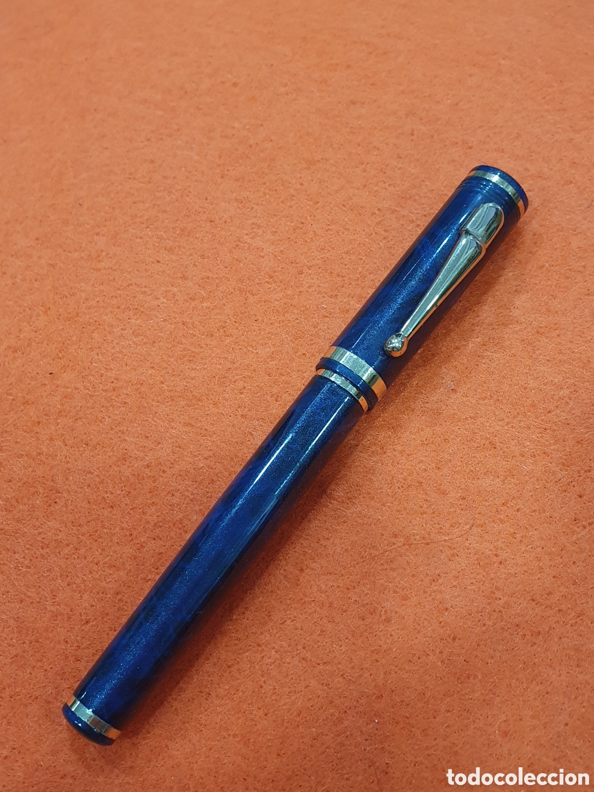 Plumas de tinta permanente antigas: Estilografica azul vintage. (L128)