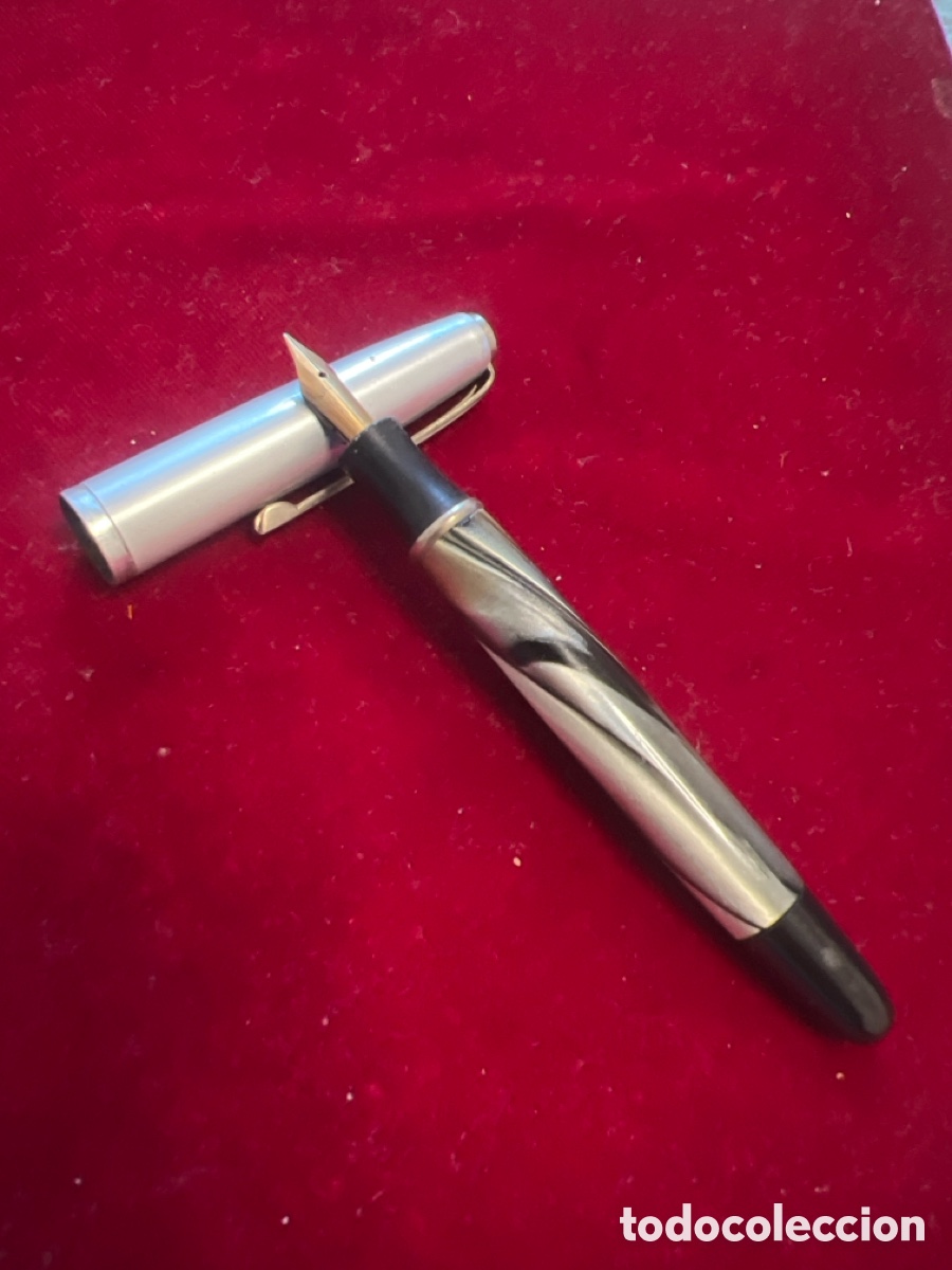 Plumas de tinta permanente antigas: WARRANTED Plumin de oro 14cts
