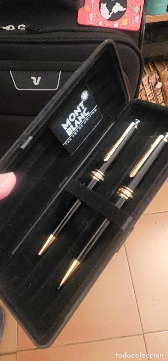 Plumas estilogr&aacute;ficas antiguas: Conjunto boligrafo y portapapeles montblanc meistertuck