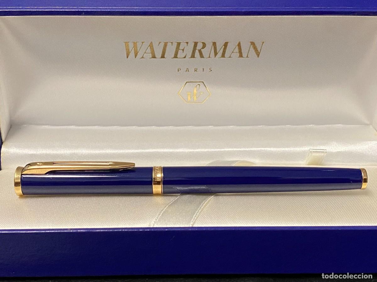 Plumas estilogr&aacute;ficas antiguas: Pluma estilogr&aacute;fica Waterman Par&iacute;s Oro 18K Azul. Sin usar. A&ntilde;o 2000. Garant&iacute;a firmada.