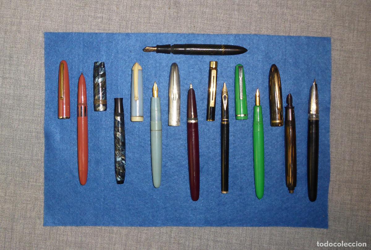 Plumas estilogr&aacute;ficas antiguas: LOTE DE 9 PLUMAS CON DEFECTOS E INCOMPLETAS