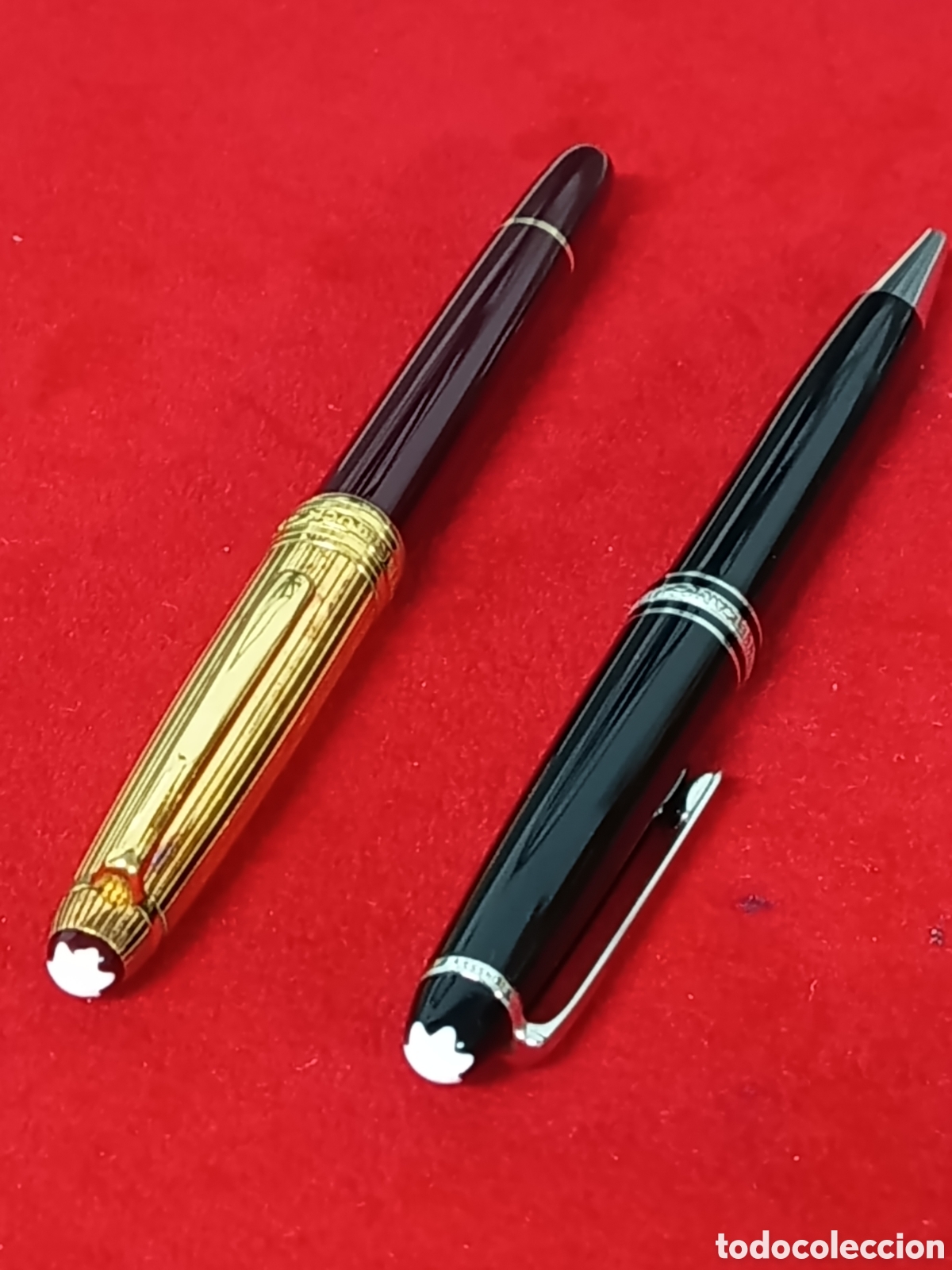 Plumas estilogr&aacute;ficas antiguas: MONT BLANC MEISTERSTUCK JUEGO BURDEOS PLATA PAREJA DE BOLIGRAFOS