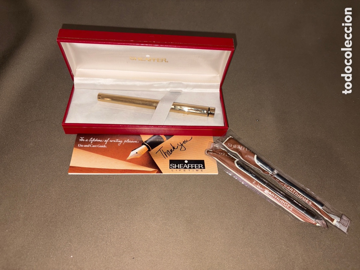 Plumas estilogr&aacute;ficas antiguas: Antigua pluma SHEAFFER en su estuche en original,plumin de 14K*ver fotos*