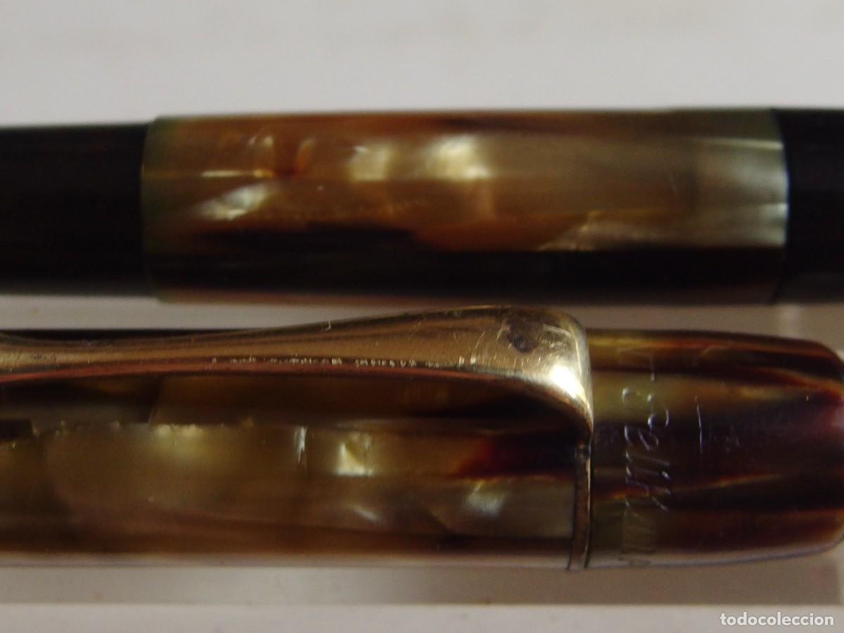 Plumas estilogr&aacute;ficas antiguas: 4629 PELIKAN 100 COLOR DOBLE TORTUGA TORTOISESHELL MARBLED GERMANY CIRCA 1929