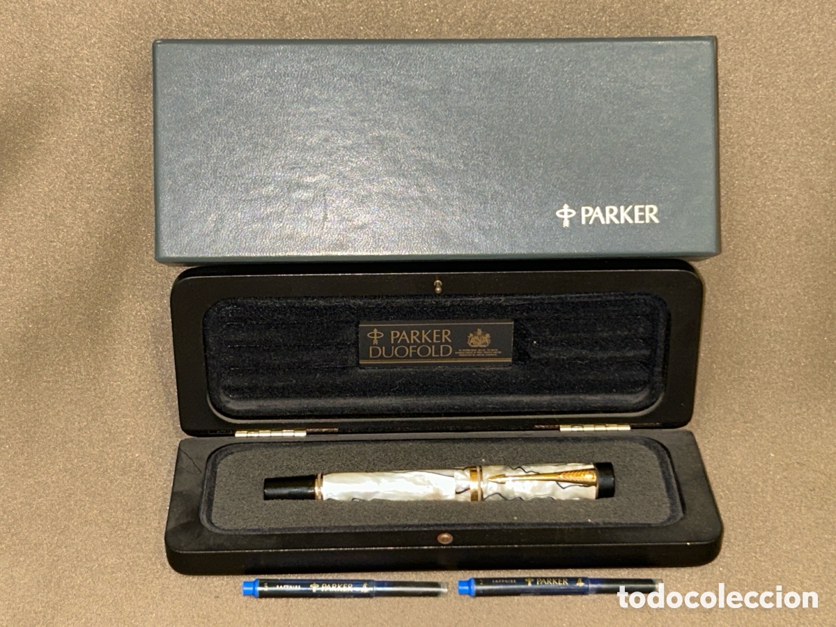 Plumas estilogr&aacute;ficas antiguas: PARKER DUOFOLD ,CENTENIAL PLUMIN DE ORO 18K, EN SU EATUCHE ORIGINAL +2 RECAMBIOS ALTA COLECCI&Oacute;N