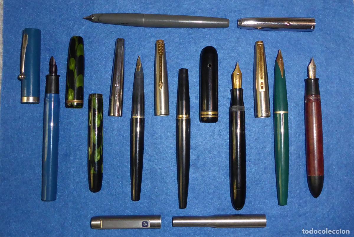 Plumas estilogr&aacute;ficas antiguas: LOTE DE 9 PLUMAS CON DEFECTOS E INCOMPLETAS