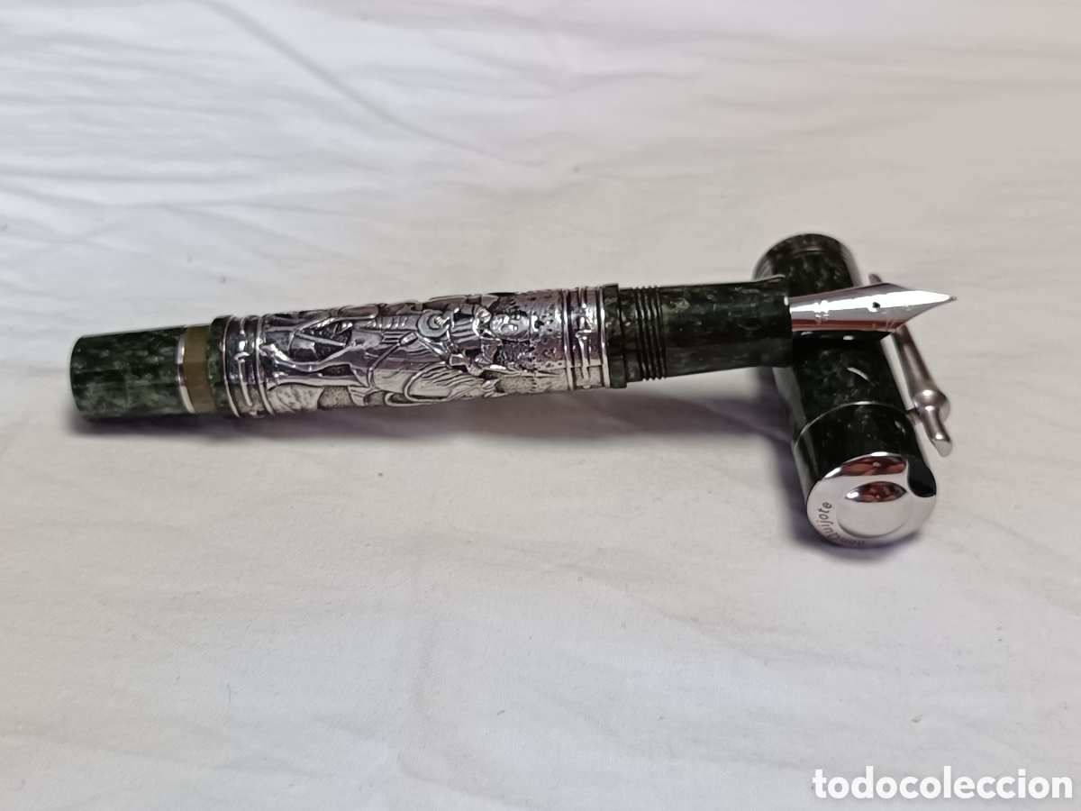 Plumas estilogr&aacute;ficas antiguas: DELTA EDICION ESPECIAL DON QUIJOTE, 2005, PLATA DE LEY, 605 PIEZAS PLUMA ESTILOGRAFICA ,ORIGINAL