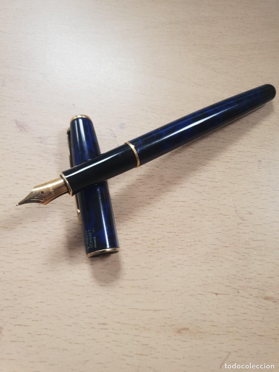 Plumas estilogr&aacute;ficas antiguas: Pluma parker sonnet plumin oro