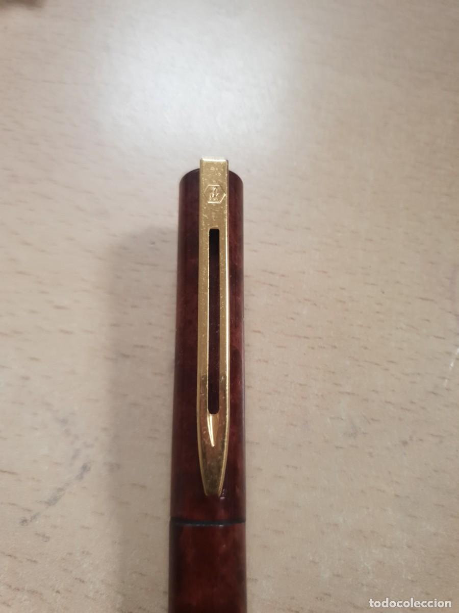 Plumas estilogr&aacute;ficas antiguas: Pluma waterman plumin de oro usada - Foto 4