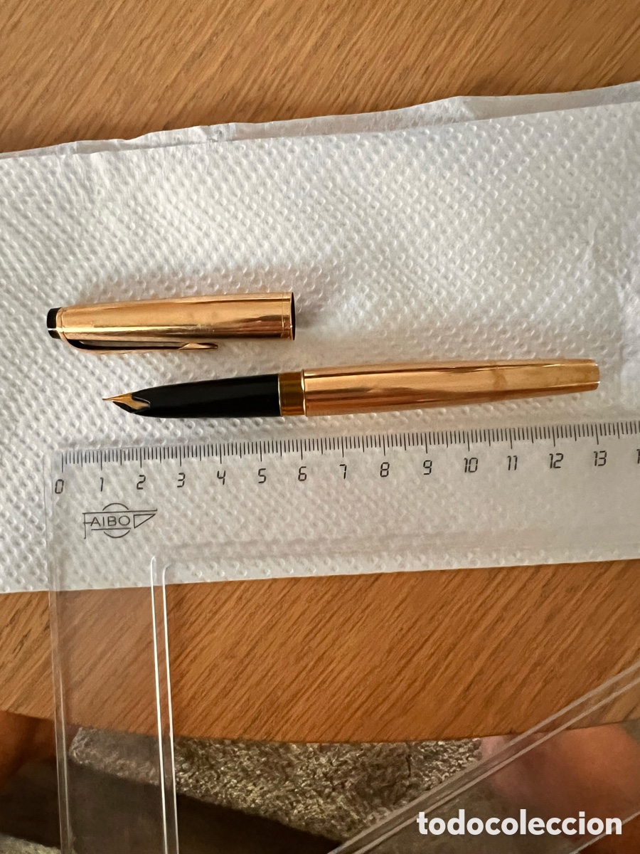 Plumas estilogr&aacute;ficas antiguas: Estiligrafica Montblanc chapada oro - Foto 6