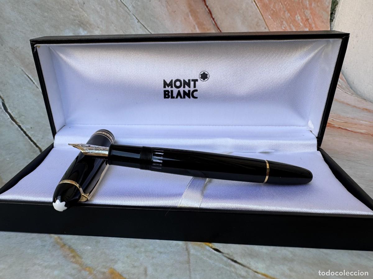 Plumas estilogr&aacute;ficas antiguas: Pluma estilogr&aacute;fica Montblanc Meisterst&uuml;ck con plum&iacute;n de oro de 14 quilates &bull; Pluma de lujo en negro