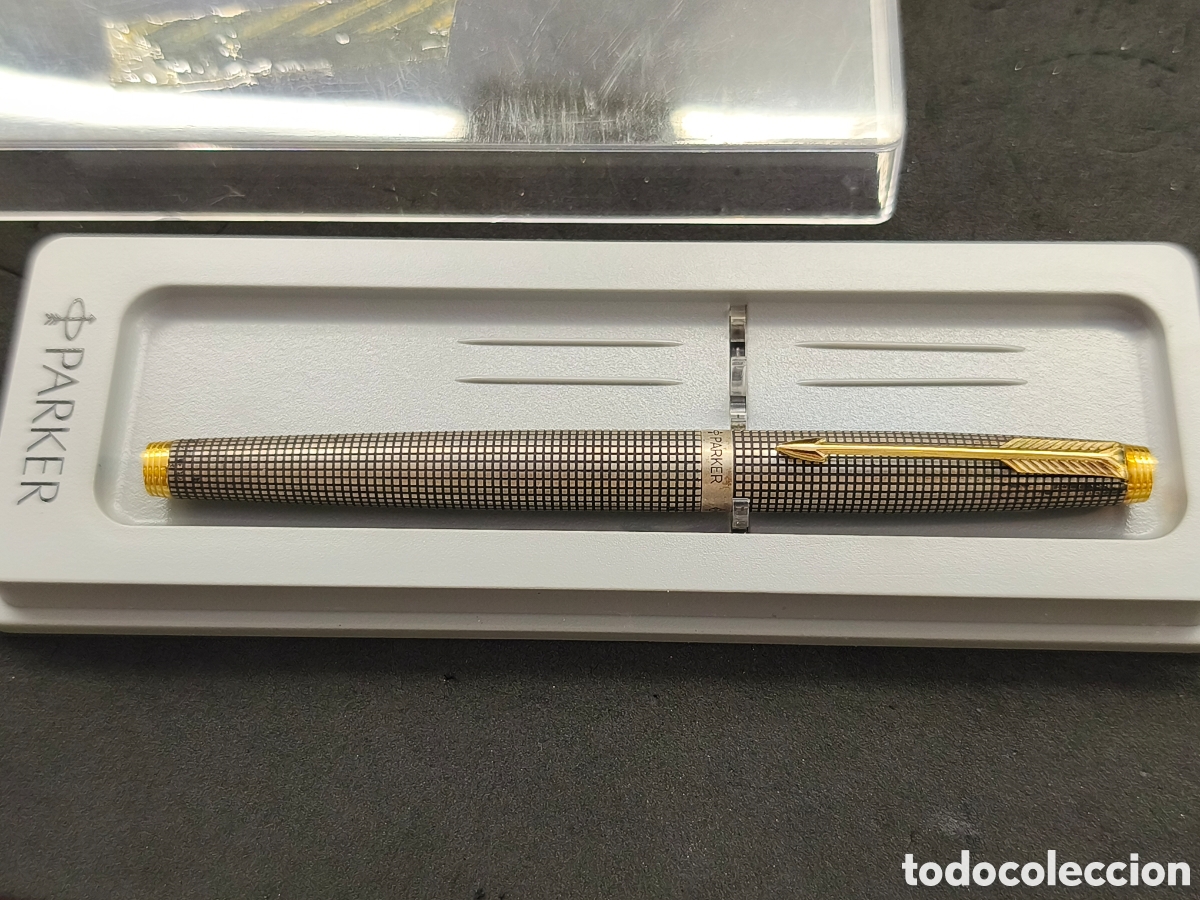 Plumas estilogr&aacute;ficas antiguas: Pluma Parker 75??? Plata 925 y plum&iacute;n oro 14k 585