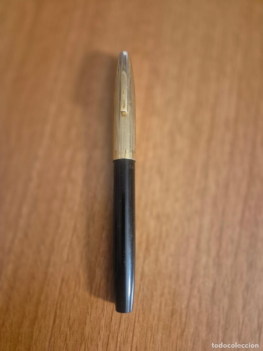 Plumas estilogr&aacute;ficas antiguas: ANTIGUA PLUMA ESTILOGRAFICA MARCA SHEAFFER.CAPUCHON MADE IN ENGLAND. PLUMIN 14K. PUNTO BLANCO.