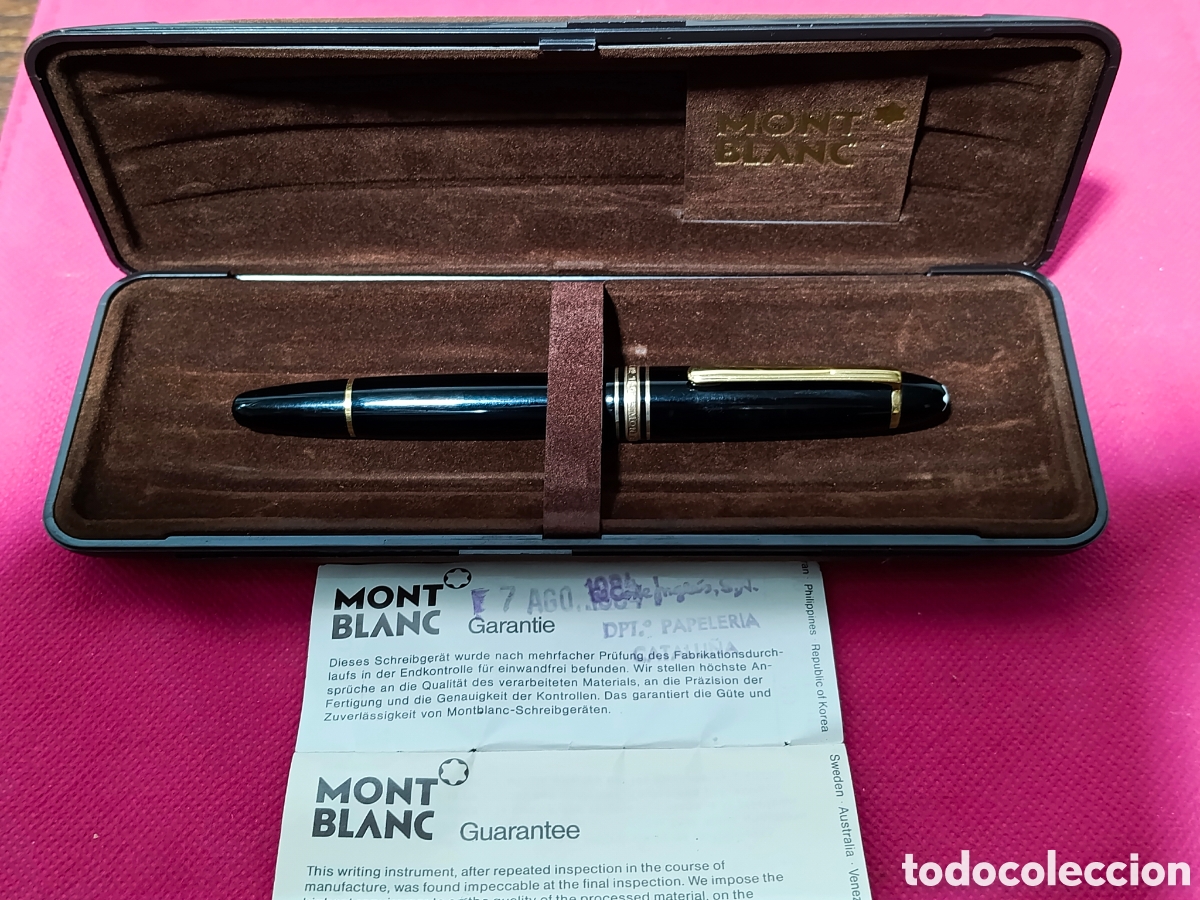 Plumas estilogr&aacute;ficas antiguas: PLUMA MONTBLANC MEISTERSTRUCK N&deg;146. PLUMIN 481O. (14k-585) CARGA EMBOLO. A&Ntilde;O 1984
