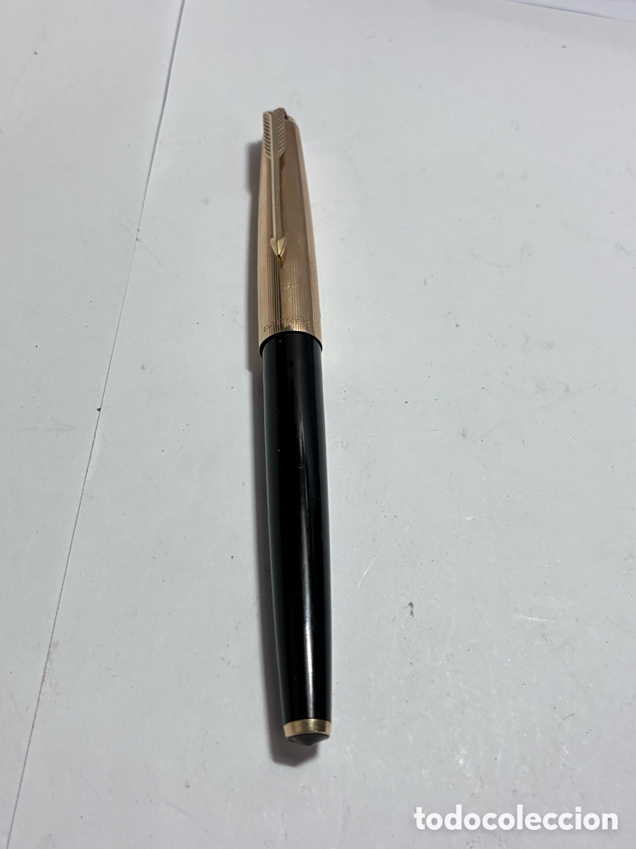 Plumas estilogr&aacute;ficas antiguas: Pluma Parker 61 plum&iacute;n en oro USA c 1960