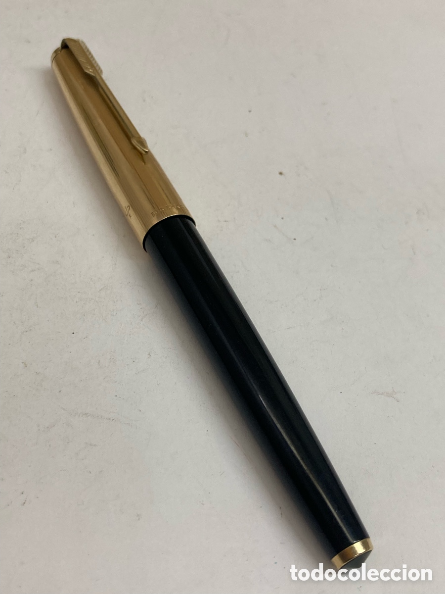 Plumas estilogr&aacute;ficas antiguas: Pluma Parker cuerpo celuloide negro