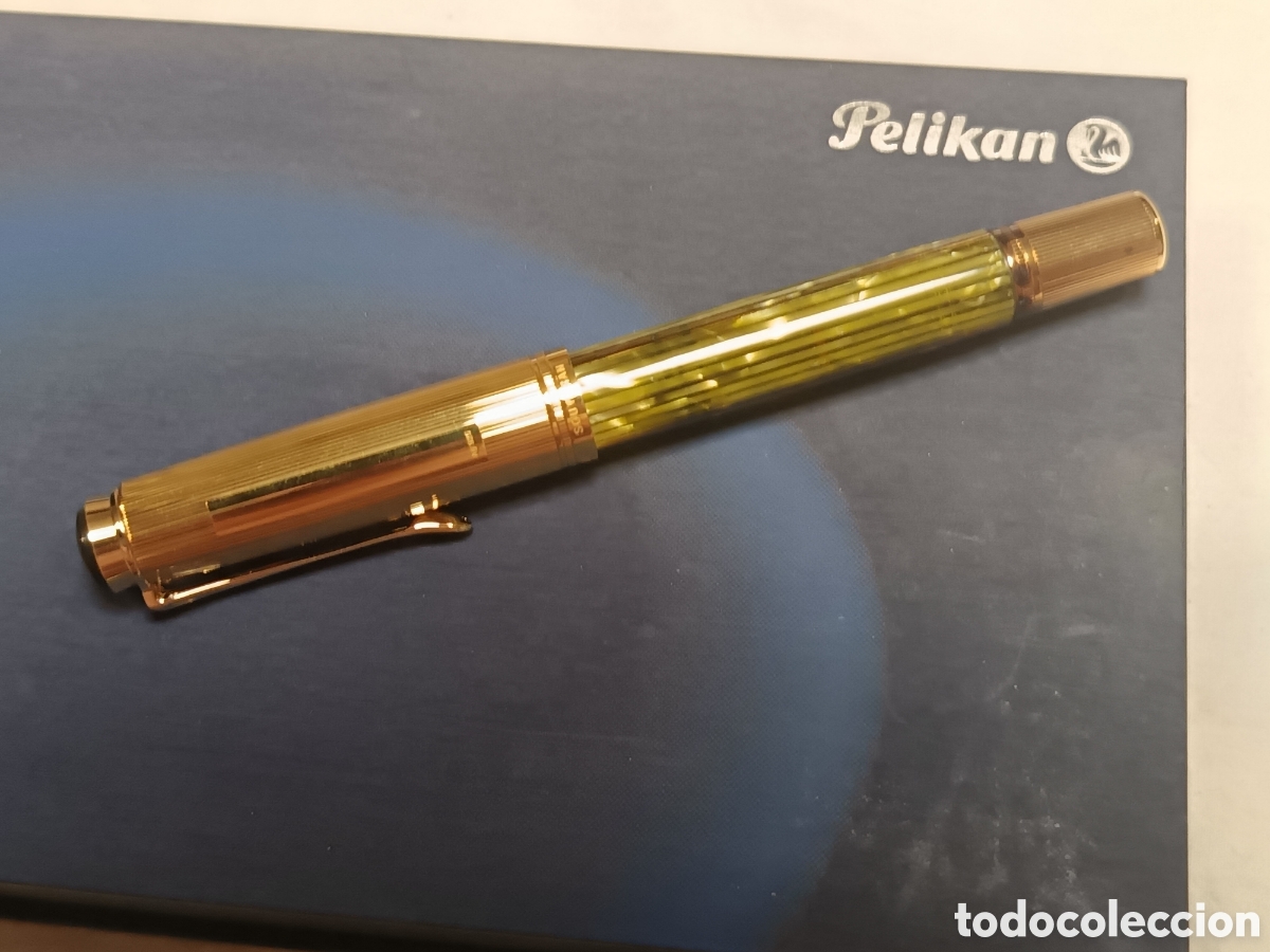 Plumas estilogr&aacute;ficas antiguas: PELIKAN SOUVERAN , PLATA DORADA, PLUMIN ORO 18K. NUEVA SIN USAR. PLUMA ESTILOGRAFICA