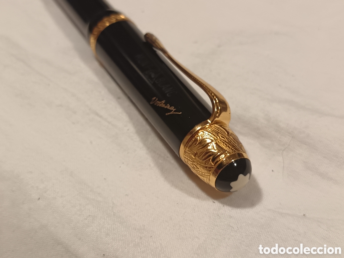 Plumas estilogr&aacute;ficas antiguas: MONTBLANC VOLTAIRE, LIMITED EDITION, PLUMA ESTILOGRAFICA , PLUMIN ORO 18K ,