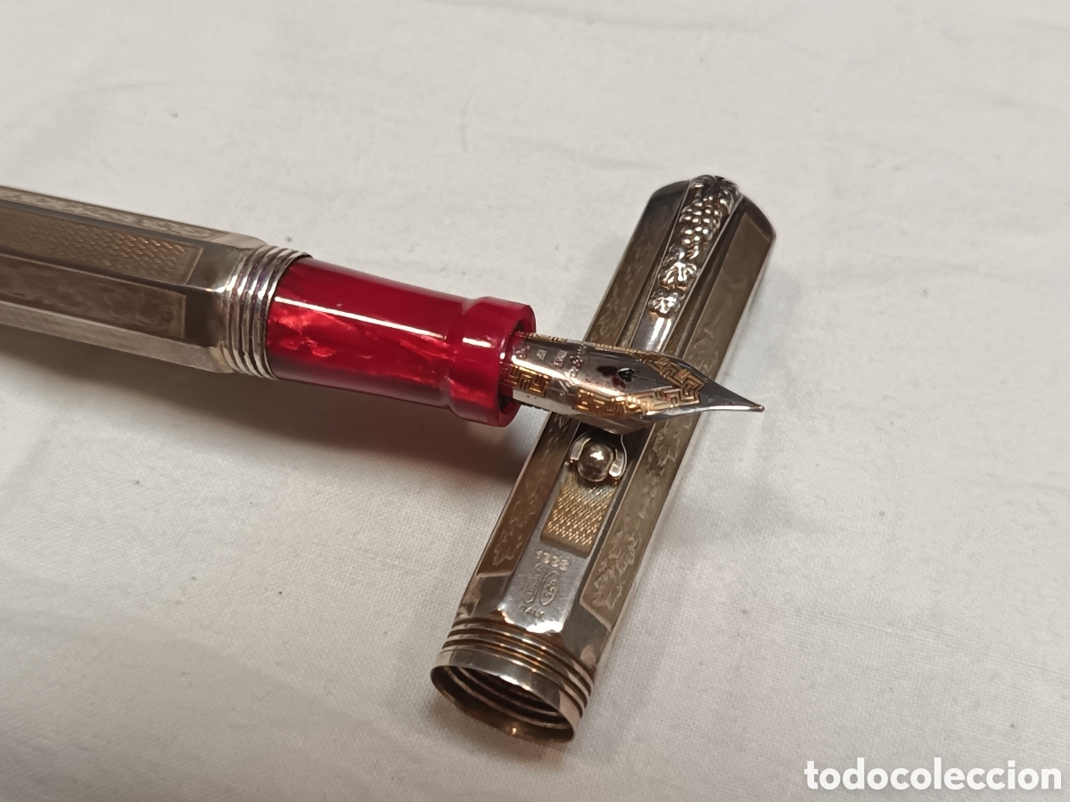 Plumas estilogr&aacute;ficas antiguas: MONTEGRAPPA , 1996, LIMITED EDITION .ESPECIAL RESERVA.PLATA DE LEY, PLUMIN ORO 18K, ESTILOGRAFICA