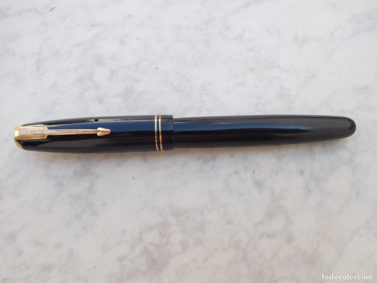 Plumas estilogr&aacute;ficas antiguas: Pluma estilogr&aacute;fica Parker Vacumatic USA 7 Color negro