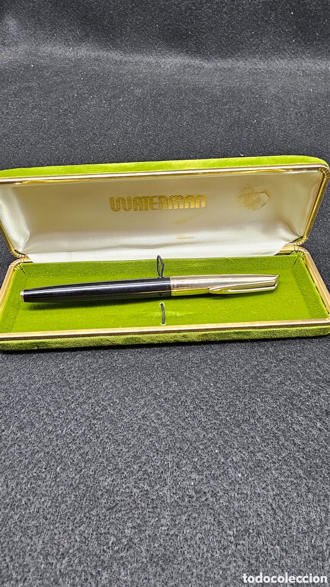 Plumas estilogr&aacute;ficas antiguas: Pluma waterman con plumilla de oro de 18 kilates