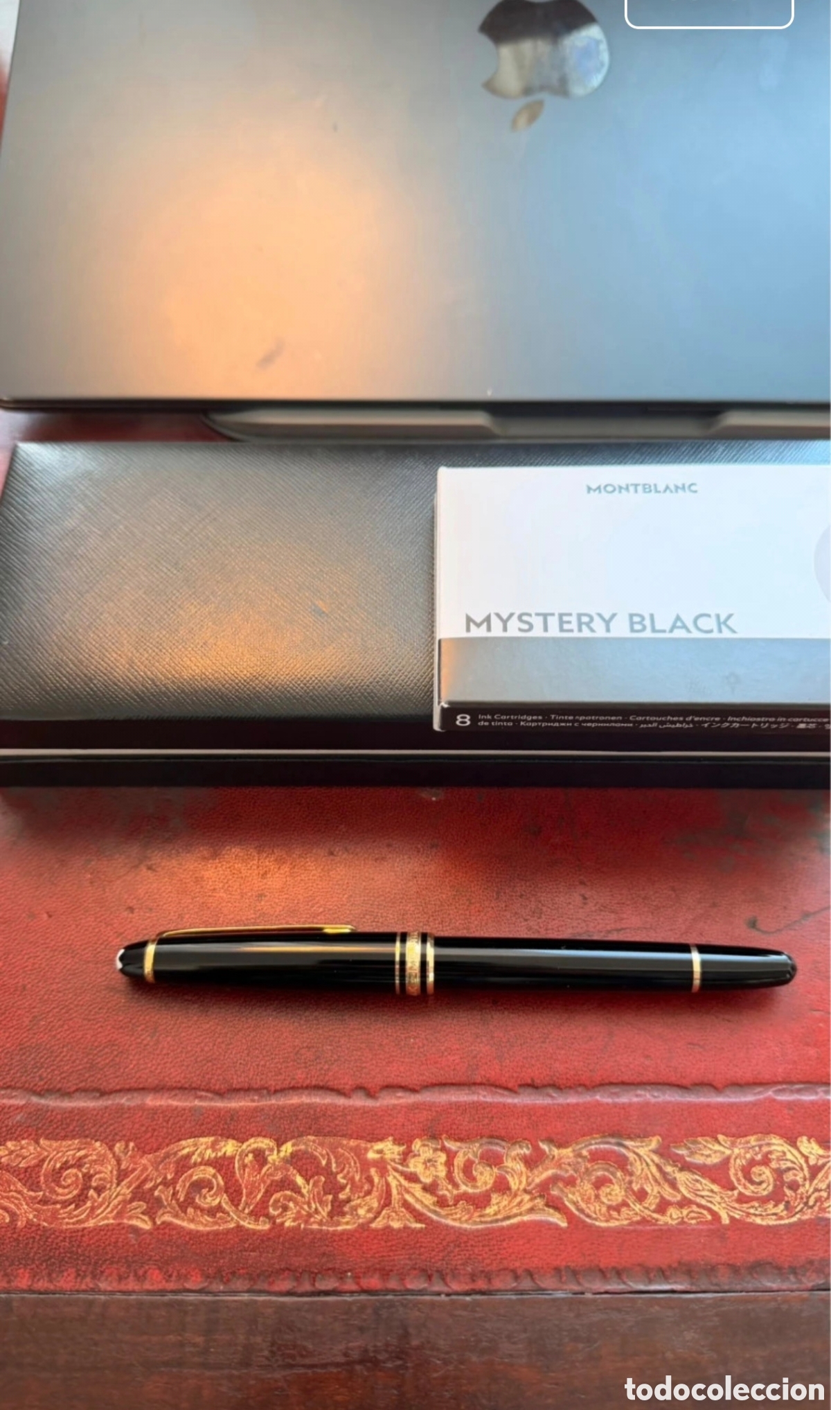 Penne stilografiche antiche: Montblanc acompa&ntilde;ada de estuche Mysteri Black