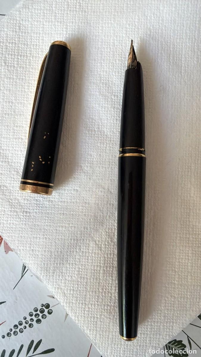 Plumas estilogr&aacute;ficas antiguas: MONTBLANC GENERATION estilogr&aacute;fica vintage &ndash; Plum&iacute;n oro 14K &ndash; Negra y dorada &ndash; Original