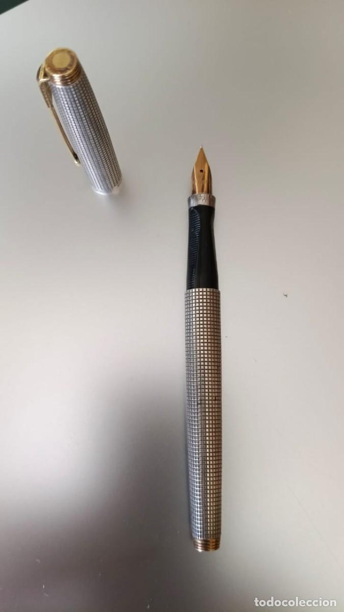 Plumas estilogr&aacute;ficas antiguas: Parker 75 Cisel&eacute; // Cuerpo Plata y plum&iacute;n oro - Foto 2