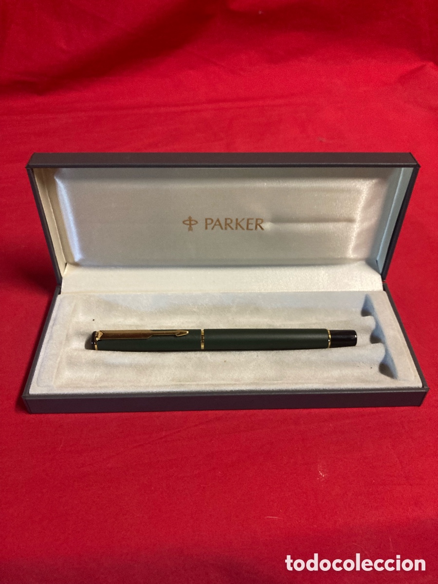 Plumas estilogr&aacute;ficas antiguas: PLUMA ESTILOGR&Aacute;FICA-PARKER 88(1987/2003)-RIALTO(2004/2008)-UK-GREY/VERDE O.-EXCELENTE E-AGRAMAR