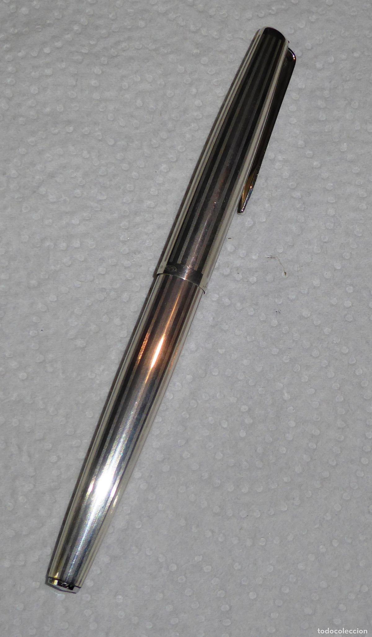 Plumas estilogr&aacute;ficas antiguas: PLUMA ESTILOGRAFICA AURORA 98 - PLATA - Foto 6
