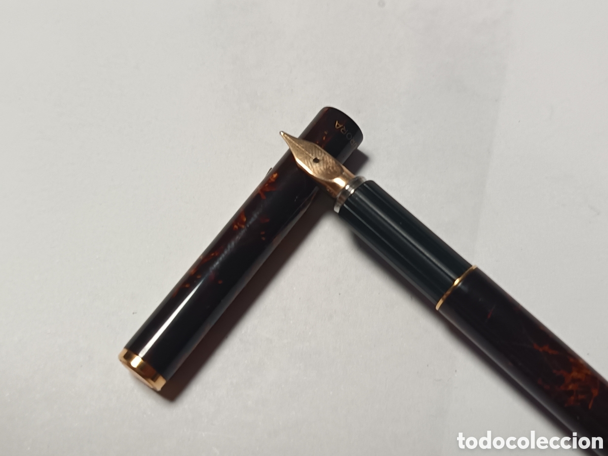 Plumas estilogr&aacute;ficas antiguas: VINTAGE , PLUMA ESTILOGRAFICA AURORA, PLUMIN DE ORO DE 14 KILATES