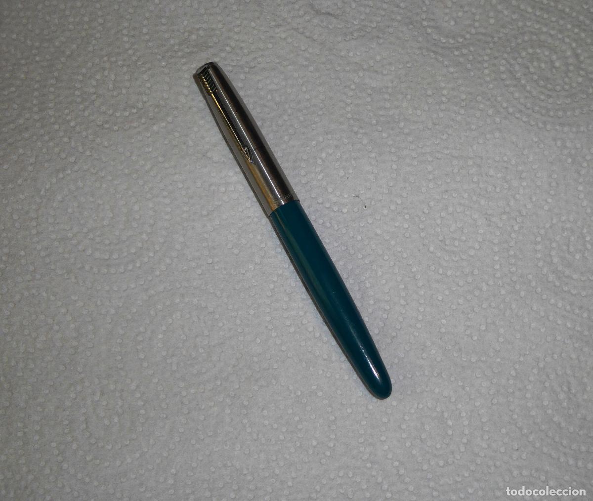 Plumas estilogr&aacute;ficas antiguas: PLUMA ESTILOGRAFICA PARKER 21 SUPER AZUL VERDOSO