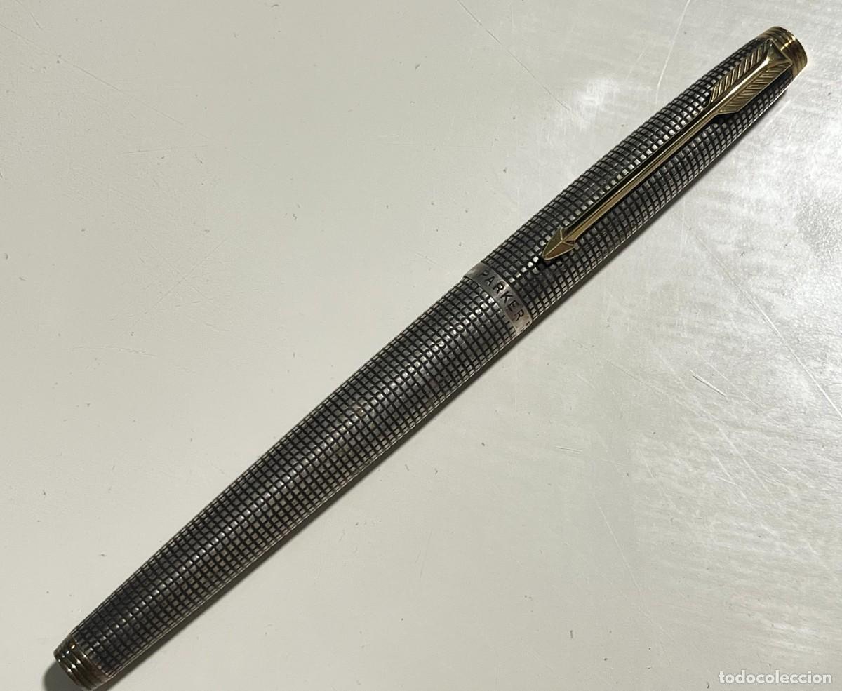 Plumas estilogr&aacute;ficas antiguas: Pluma estilogr&aacute;fica Parker 75 Sterling Silver Cisel&eacute; - Foto 1