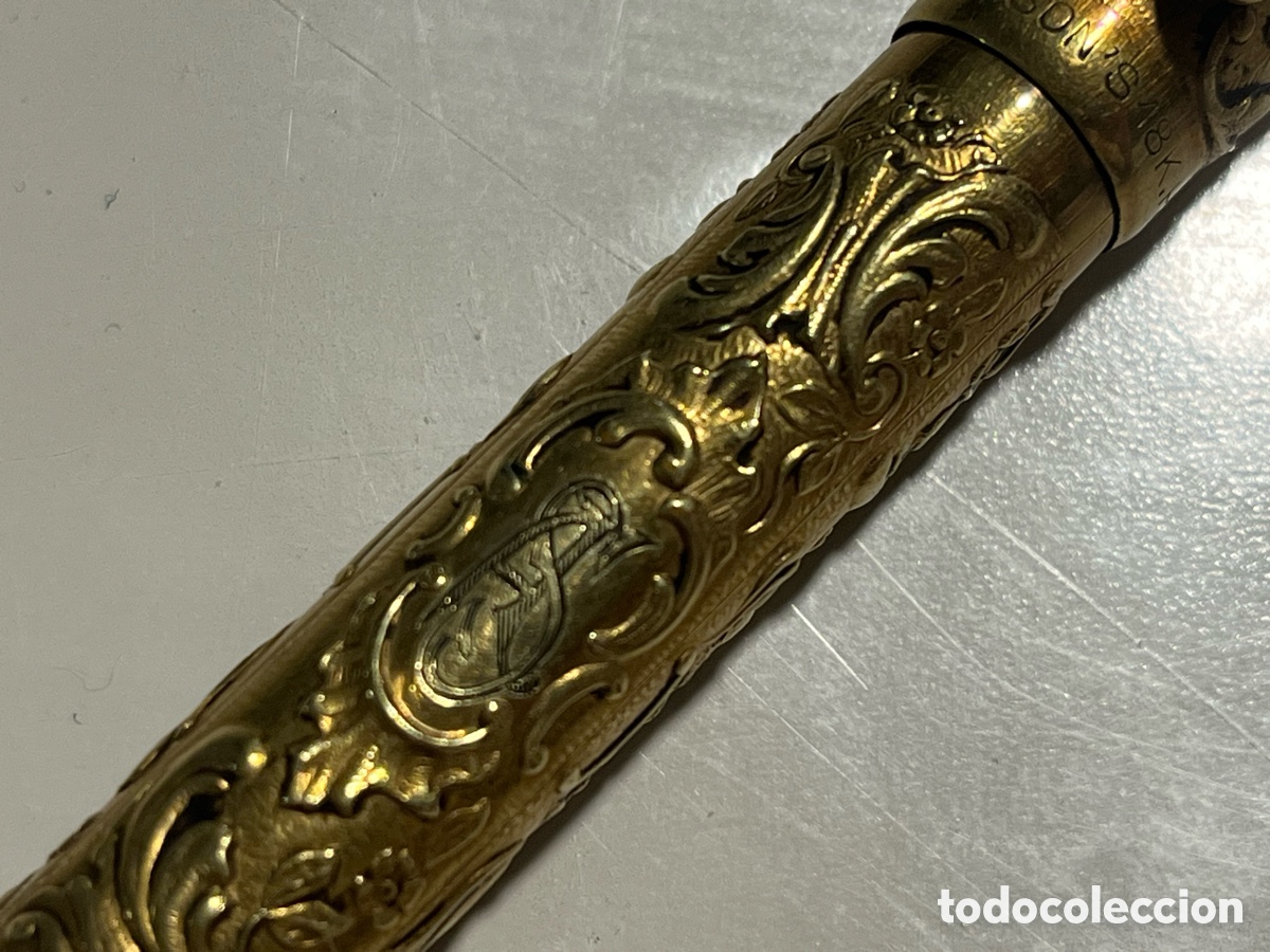 Old Fountain Pens: 1920 Pluma estilogr&aacute;fica Williamson's Safety italiana/ Chapada en oro 18 Retractil