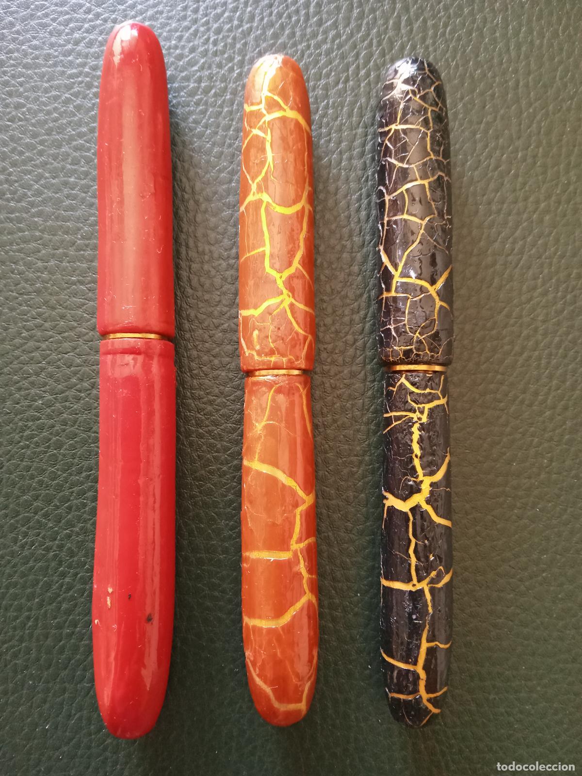Plumas estilogr&aacute;ficas antiguas: 3 Plumas Estilogr&aacute;ficas Tipo Nakaya