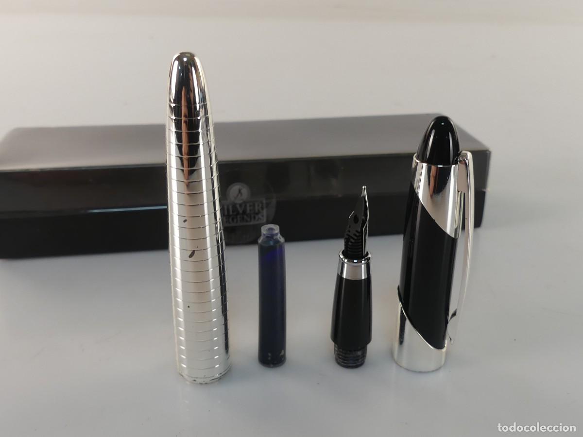 Plumas estilogr&aacute;ficas antiguas: PLUMA ESTILOGRAFICA IRIDIUM POINT GERMANY SILVER LEGENDS OBJETO DE COLECCI&Oacute;N - Foto 8