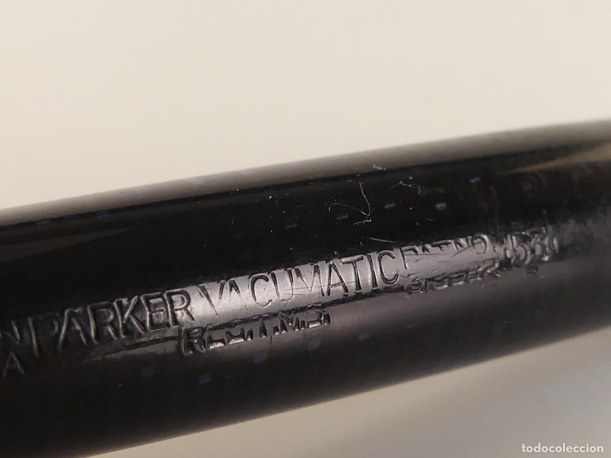 Plumas estilogr&aacute;ficas antiguas: ANTIGUA PLUMA MARCA PARKER VACUMATIC OBJETO DE COLECCION - Foto 9