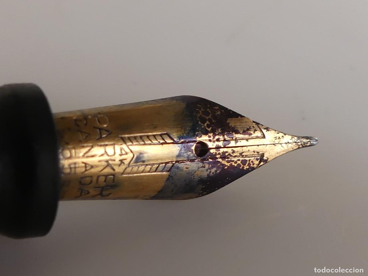 Plumas estilogr&aacute;ficas antiguas: ANTIGUA PLUMA MARCA PARKER VACUMATIC OBJETO DE COLECCION - Foto 12