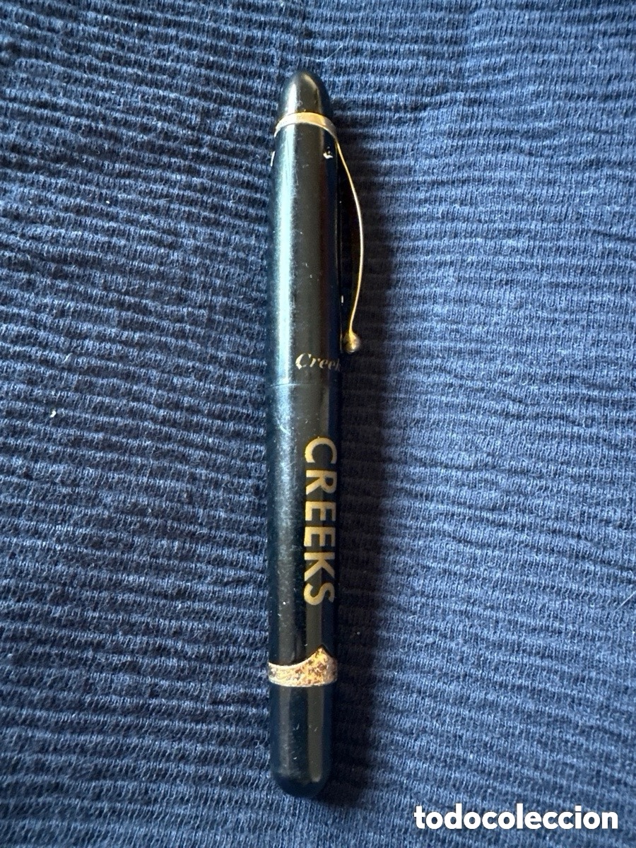 Old Fountain Pens: Antigua pluma creeks negro lacado (A5)