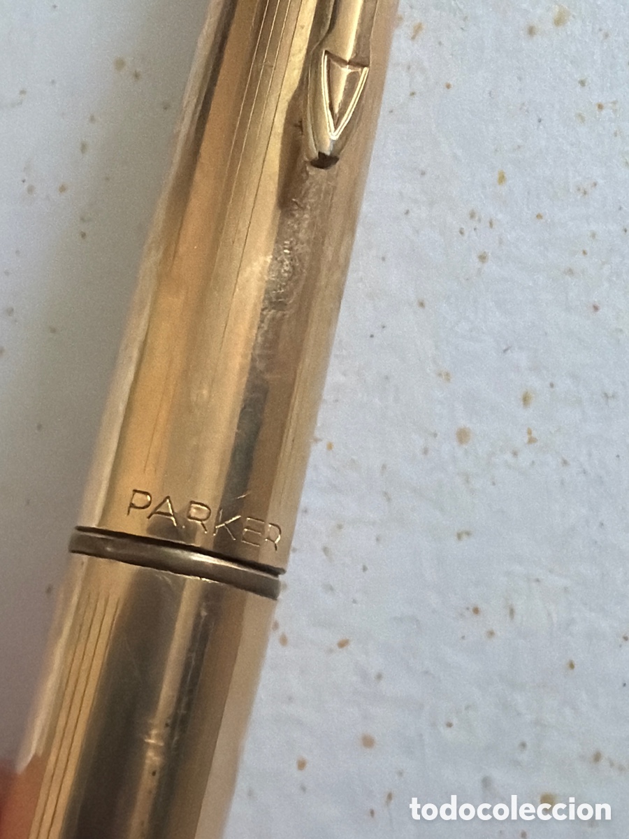 Plumas estilogr&aacute;ficas antiguas: Pluma Parker chapada en oro - Foto 3