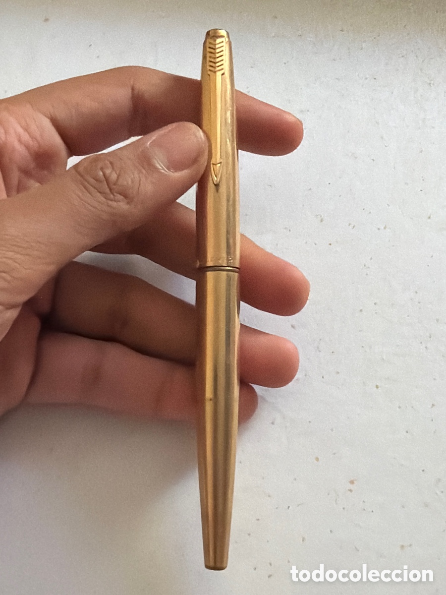 Plumas estilogr&aacute;ficas antiguas: Pluma Parker chapada en oro - Foto 1
