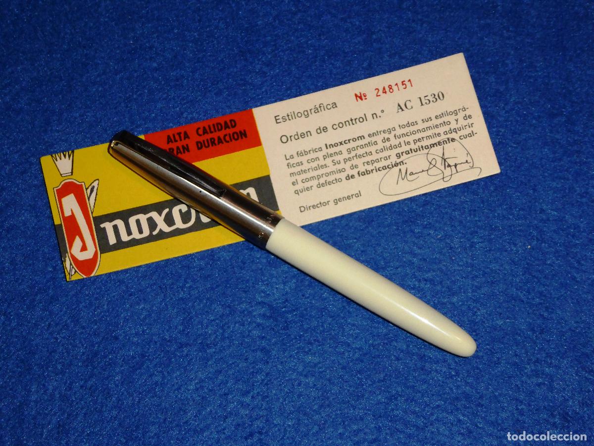 Old Fountain Pens: PLUMA ESTILOGRAFICA INOXCROM 55 BLANCA