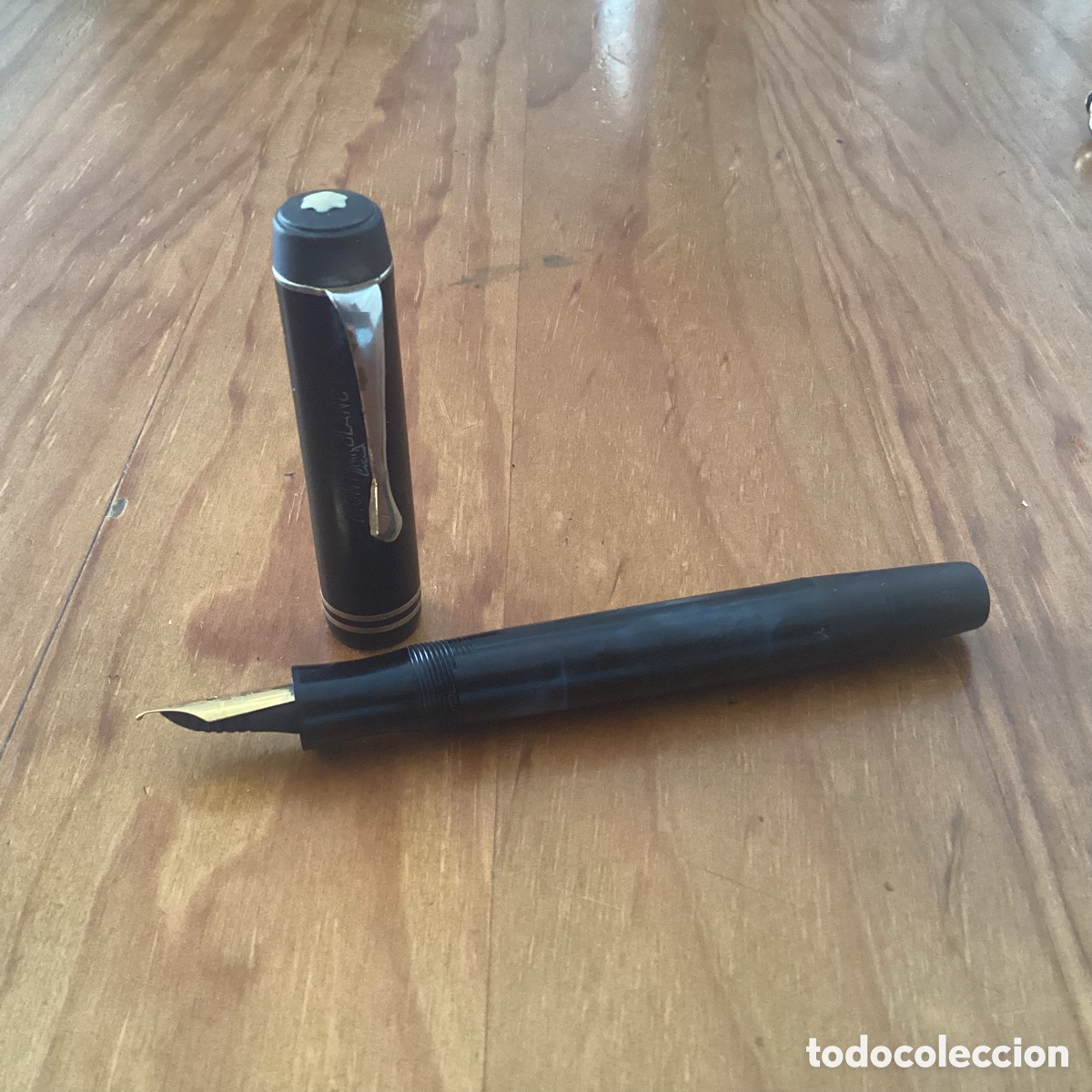 Plumas estilogr&aacute;ficas antiguas: Cuerpo y capuch&oacute;n Montblanc Vintage celuloide A&ntilde;os 30/40. Clip de gota. &ldquo;Frankenstein &ldquo;.