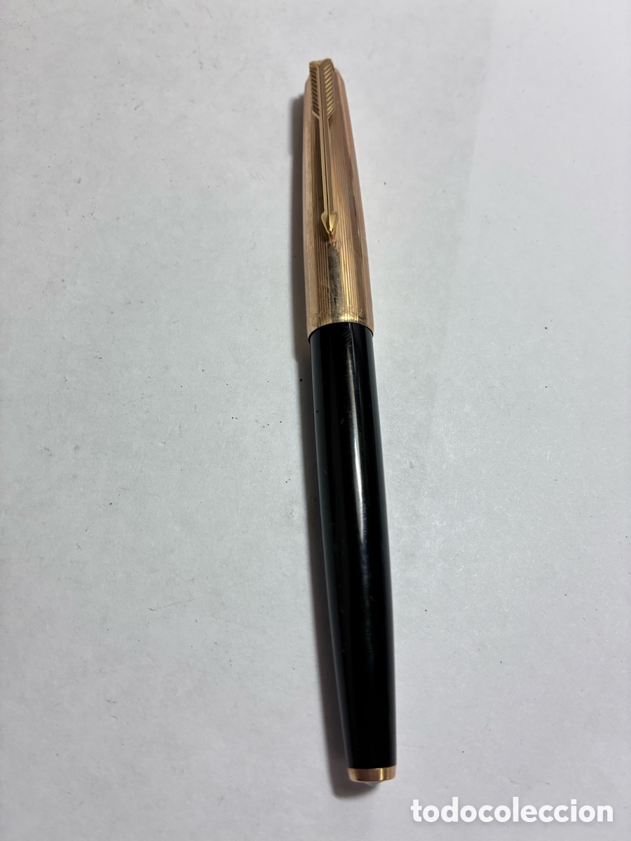 Plumas estilogr&aacute;ficas antiguas: Pluma Parker 61 plum&iacute;n en oro USA c 1960 como nueva