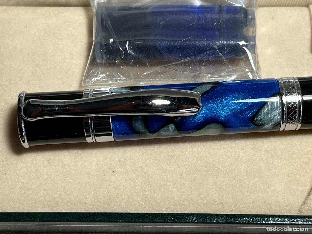 Plumas estilogr&aacute;ficas antiguas: Pluma Estilogr&aacute;fica Monteverde Blue Swirl &ndash; Nueva a estrenar con caja original